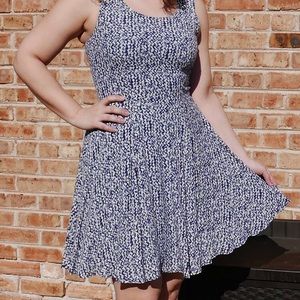 NWOT Blue Chevron A-line Dress